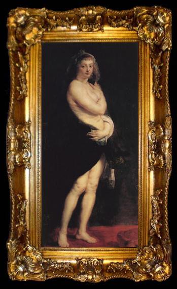 framed  Peter Paul Rubens Helena Fourment in a Fur Wrap or Het Pelsken (mk01), ta009-2